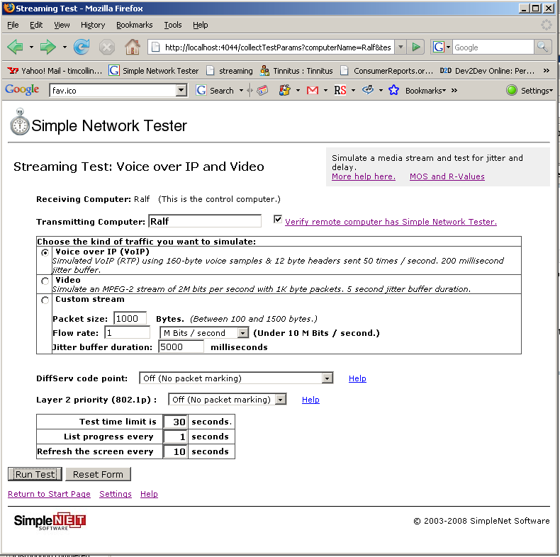 Simple Network Tester 3.0