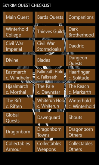 Skyrim Quest Checklist 1.0.0.0