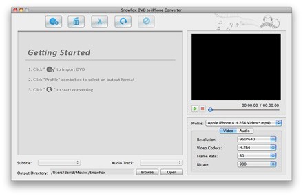 SnowFox DVD to iPhone Converter for Mac 1.9.1