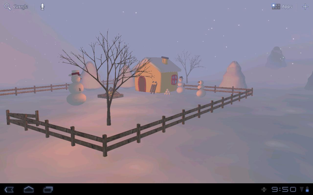 Snowman's Lodge 3D Wallpaper 1.2