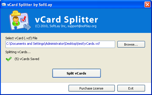 SoftLay vCard Splitter 3.0