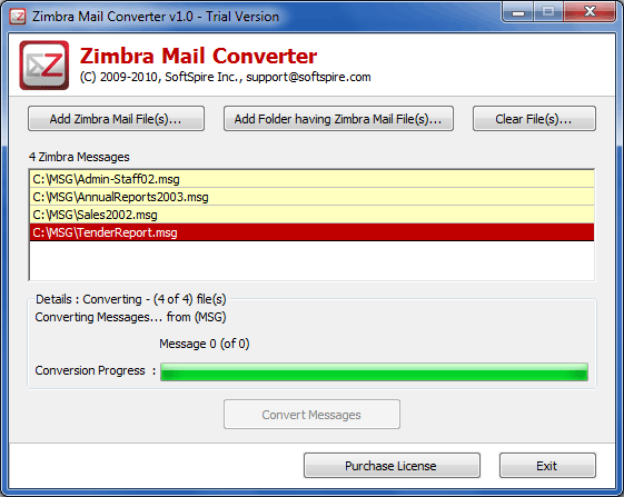 SoftSpire Zimbra Mail Converter 2.5