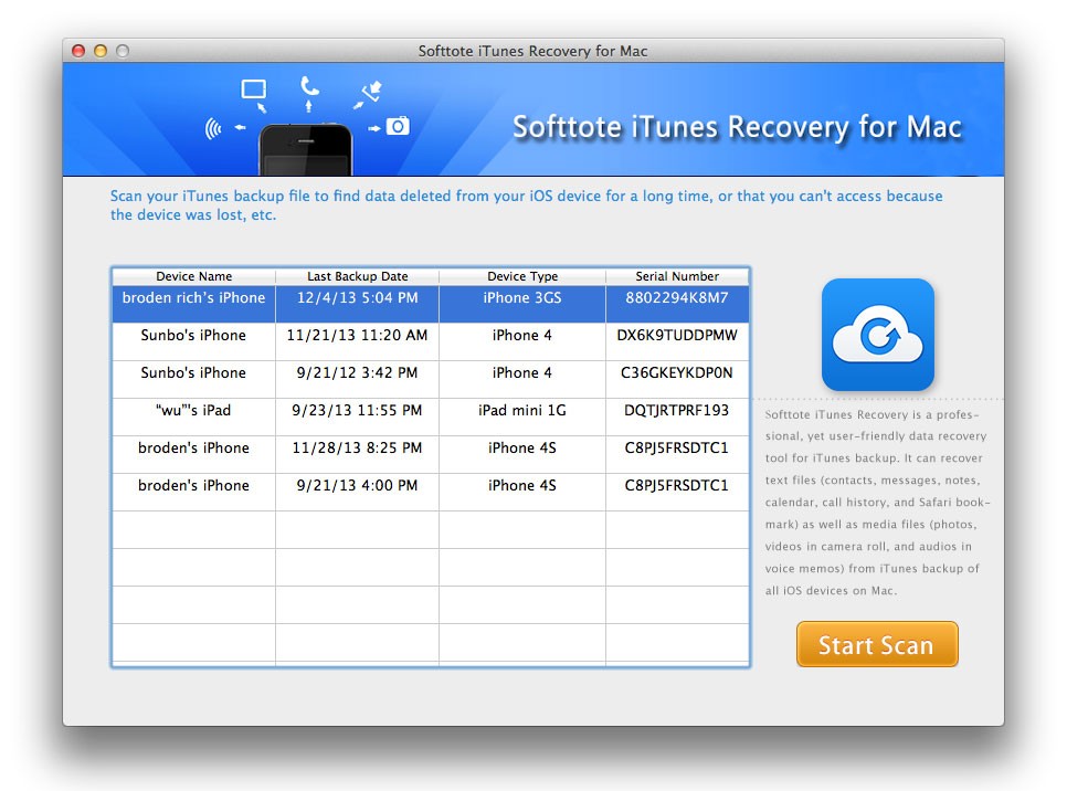 Softtote iTunes Recovery for Mac 1.1.0