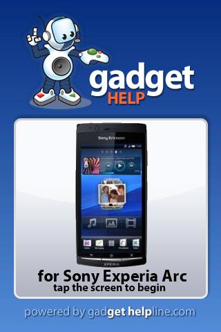 Sony Ericsson Arc Gadget Help 1.0