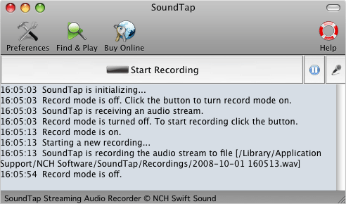 SoundTap Free Streaming Audio Record Mac 2.29