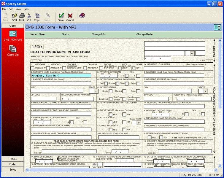 Speedy Claims CMS 1500 Software 5.4