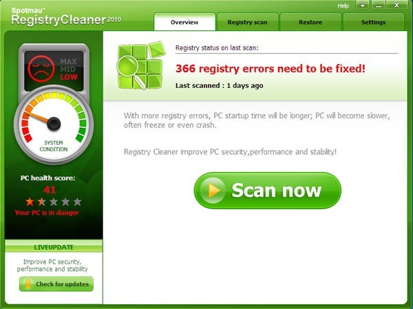 Spotmau Registry Cleaner 4.0.0.0