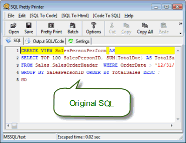 SQL Pretty Printer Desktop Version 3.1.0