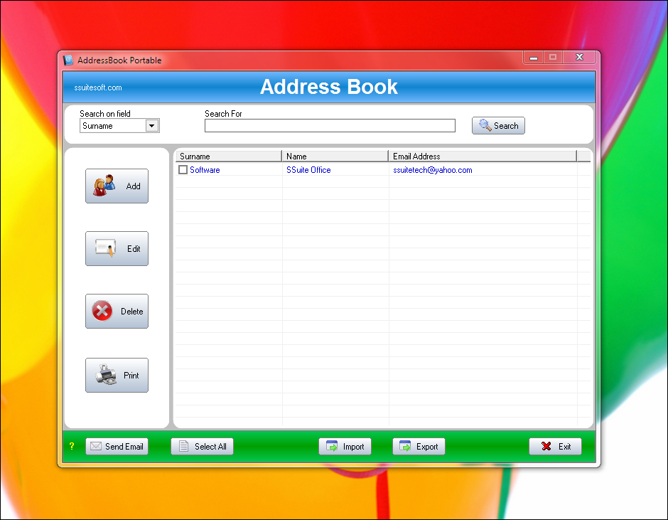 SSuite Office - Address Book Pro - Portable 1.1