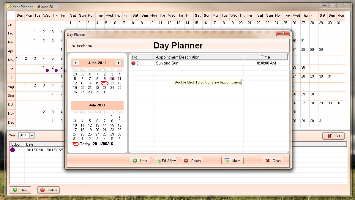SSuite Year and Day Planner 1.2