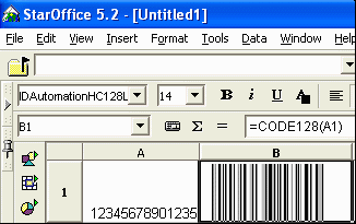 StarOffice Barcode AddIn for Calc and Adabas 1.1