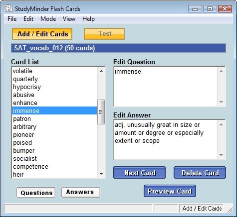 StudyMinder Flash Cards 1.2
