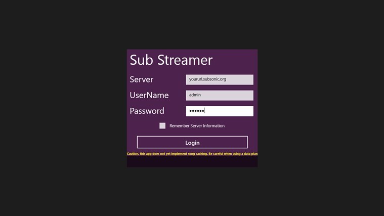 SubStreamer for Win8 UI 1.0
