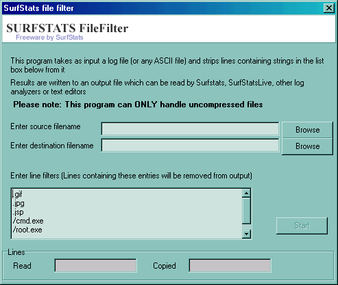 Surfstats FileFilter 1.0