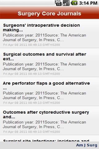Surgery Core Journals 2