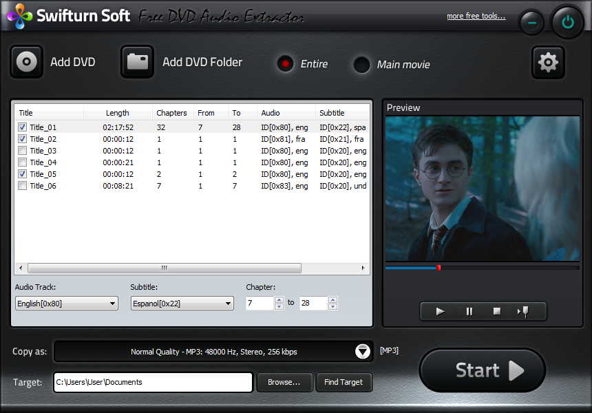 Swifturn Free DVD Audio Extractor 7.2.3