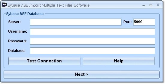 Sybase ASE Import Multiple Text Files Software 7.0