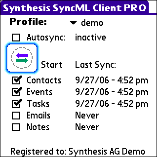 Synthesis SyncML Client PRO for PalmOS 3.0.2.22