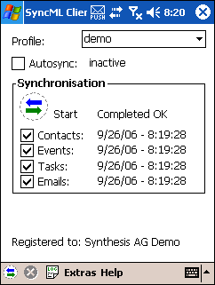 Synthesis SyncML Client PRO for Windows Mobil 3.0.2.22