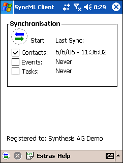 Synthesis SyncML Client STD for Windows Mobil 3.0.2.22