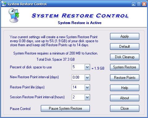 System Restore Control 2.0