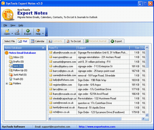 SysTools Lotus Notes to Outlook 6.5