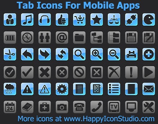 Tab Icons For Mobile Apps 2012.1
