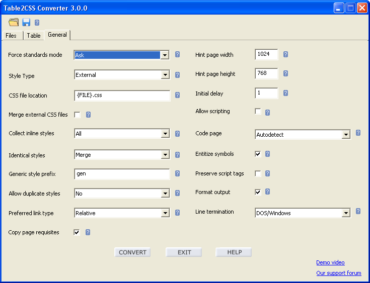 Table2CSS Converter 4.2.3