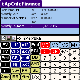 tApCalc Financial tape calculator(Palm High Res) 1.20