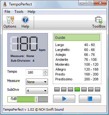 TempoPerfect Computer Metronome 3.07