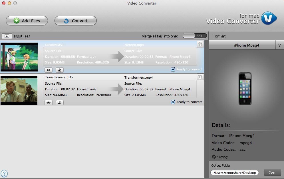 Tenorshare Video Converter for Mac 2.0.0.0