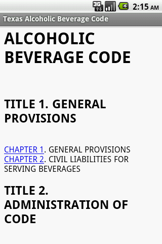 Texas Alcoholic Beverage Code 1.0