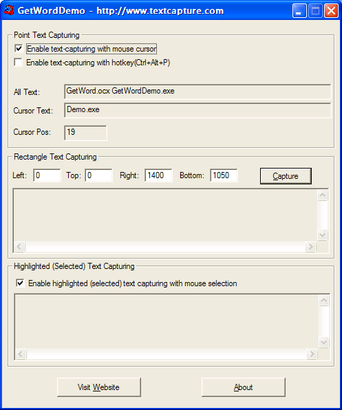Text Capture Component - GetWord 2.0