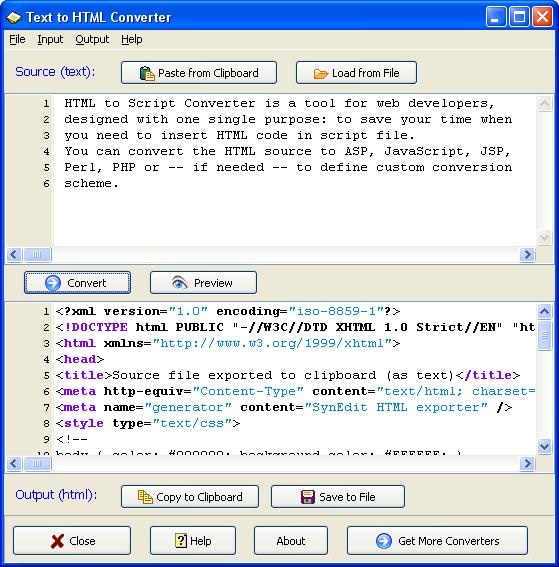Text to HTML Converter 1.0