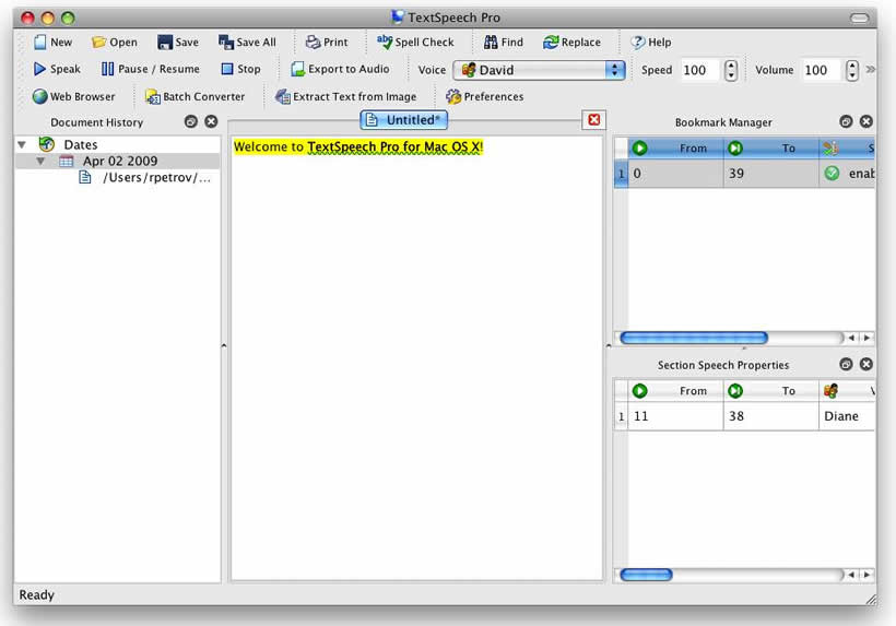 TextSpeech Pro Elements for Mac OS X 3.6.0