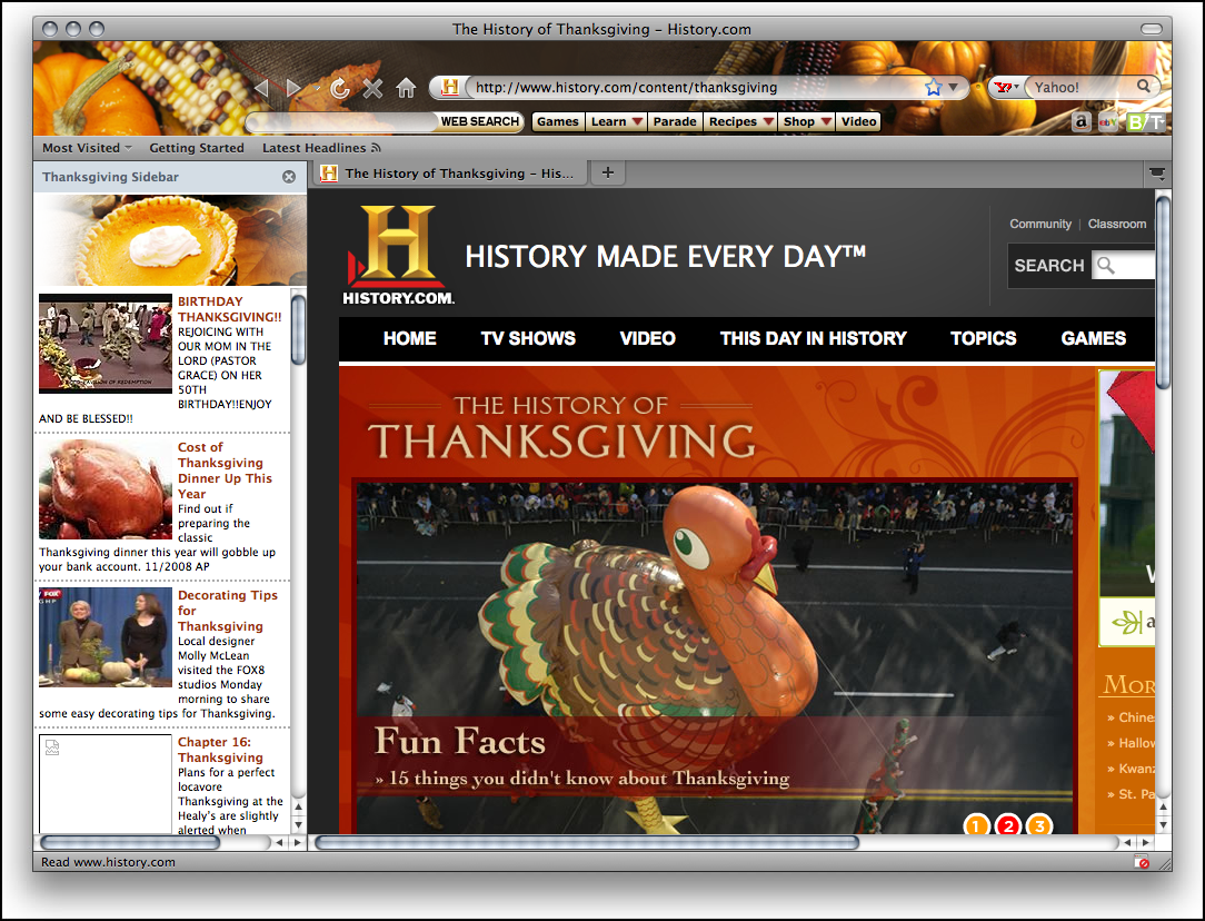 Thanksgiving Theme for Firefox 1.0