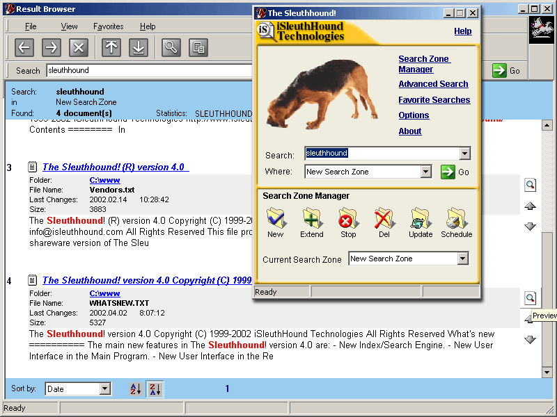 The Sleuthhound! Desktop Search 4.6