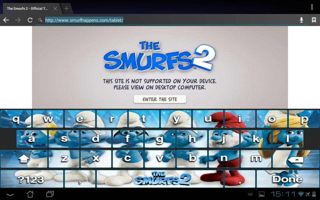 The Smurfs 2 Keyboard Varies with device