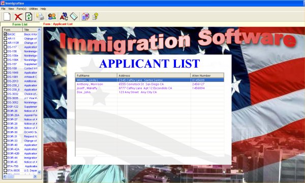The WYSIWYG Immigration Forms Processor 1.90