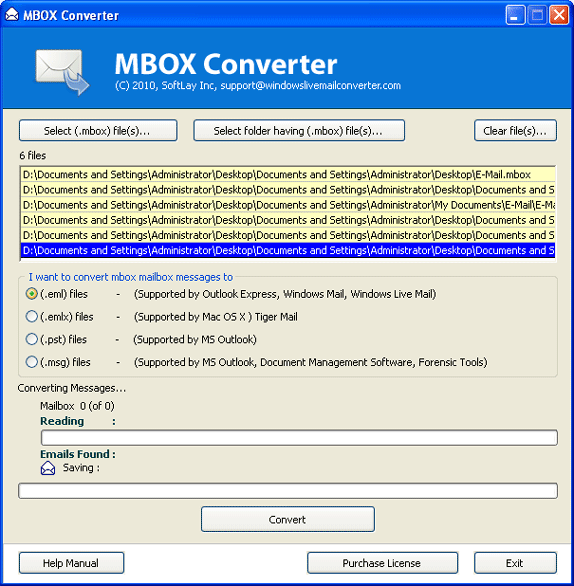 Thunderbird MBOX to Windows Live Mail 6.5