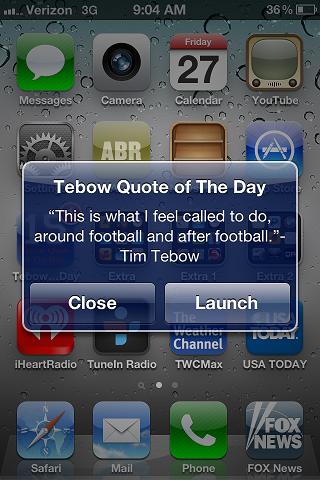 Tim Tebow quote of the day 1