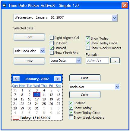 Time Date Picker ActiveX (OCX) 1.0