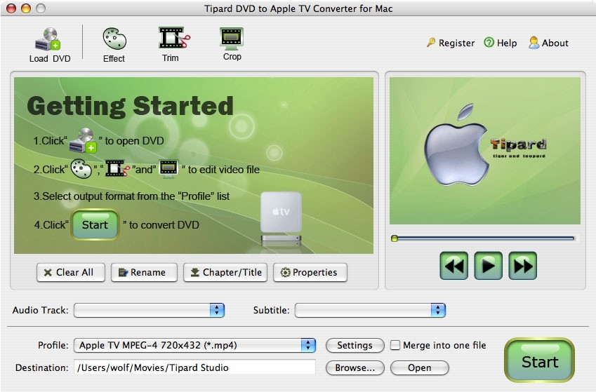 Tipard DVD to Apple TV Converter for Mac 3.1.32