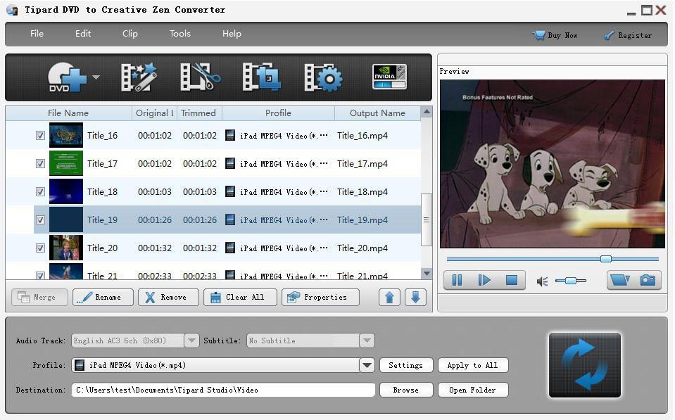 Tipard DVD to Creative Zen Converter 6.1.16