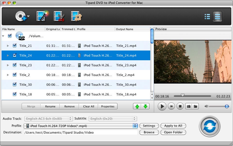 Tipard DVD to iPod Converter for Mac 4.1.36