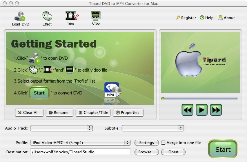 Tipard DVD to MP4 Converter for Mac 3.1.32