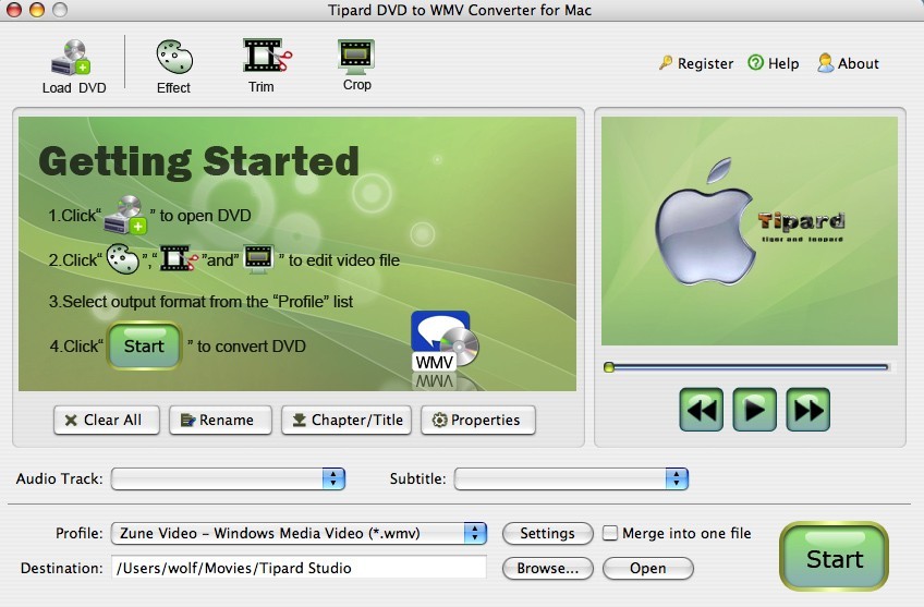 Tipard DVD to WMV Converter for Mac 3.1.32