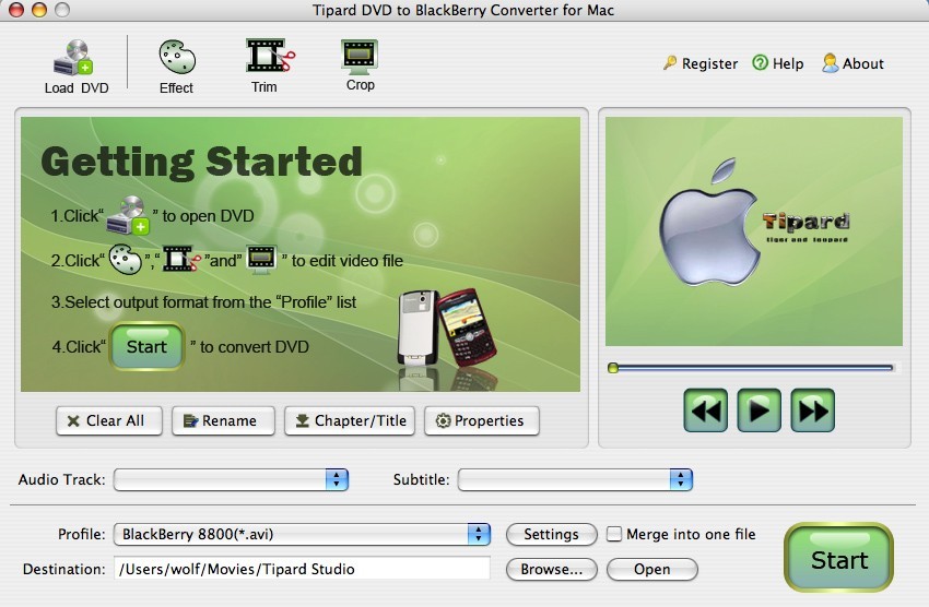 Tipard DVDtoBlackBerry Converter for Mac 3.1.32