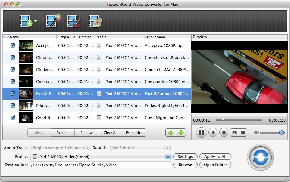 Tipard iPad 2 Video Converter for Mac 3.6.20