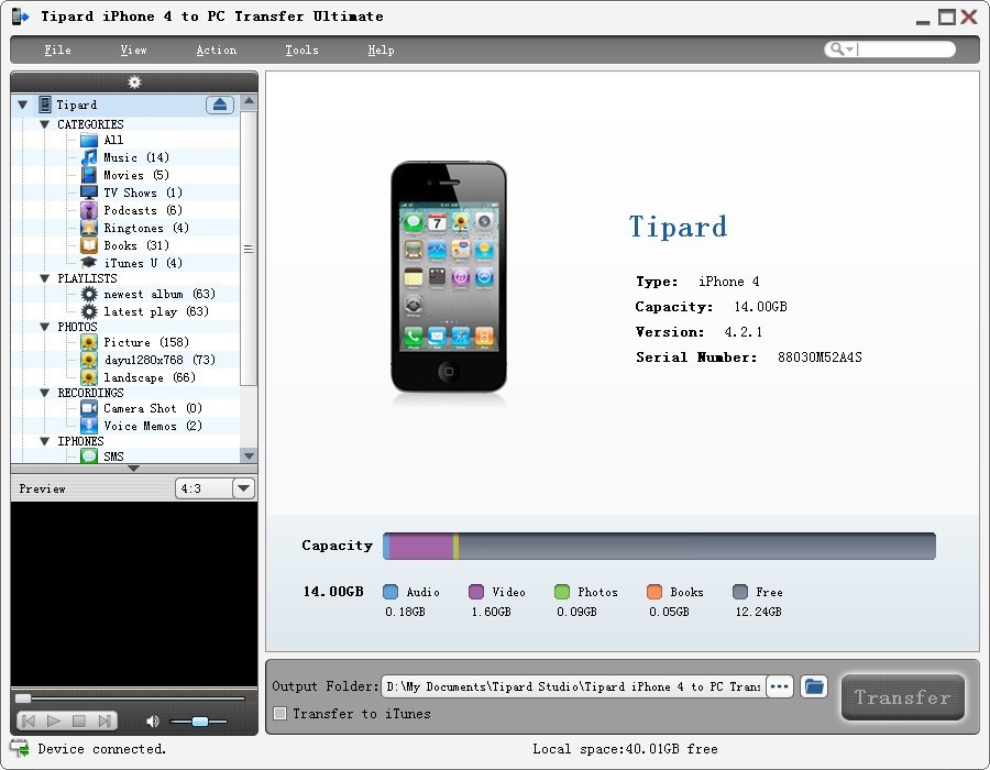 Tipard iPhone 4 to PC Transfer Ultimate 5.2.02